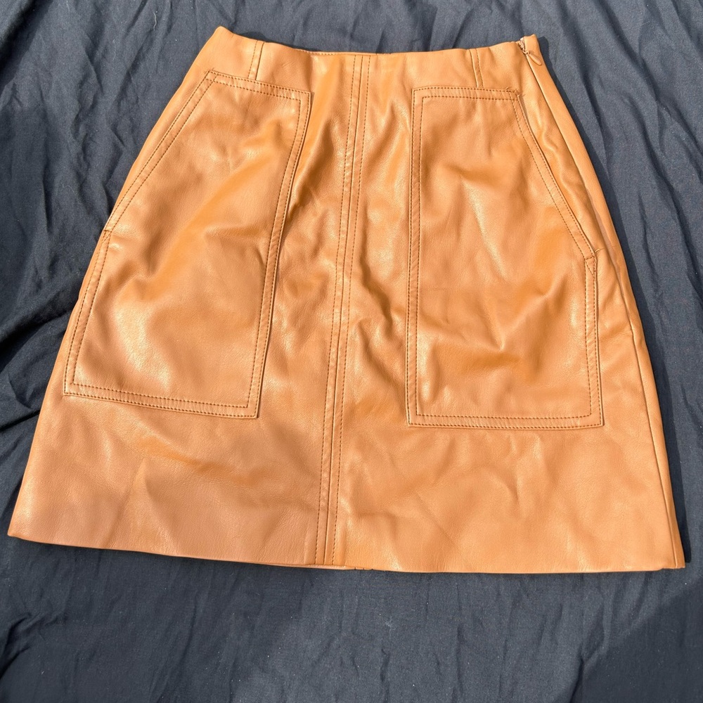 H&M Faux Honey Leather Skirt